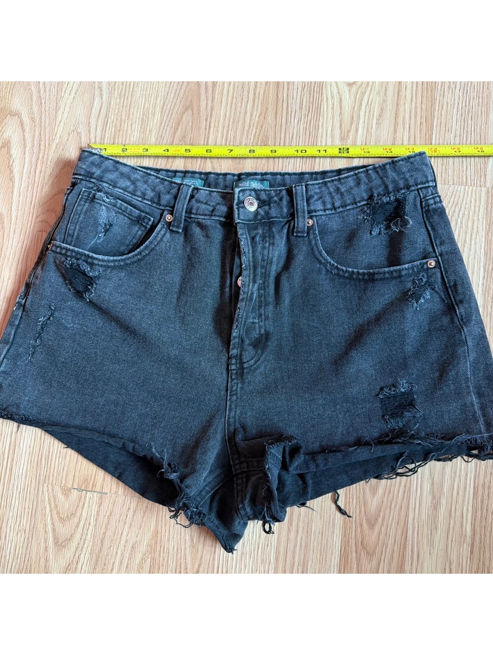 Wild Fable Black Cuttoff Jean Shorts Distressed Size 10